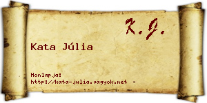 Kata Júlia névjegykártya